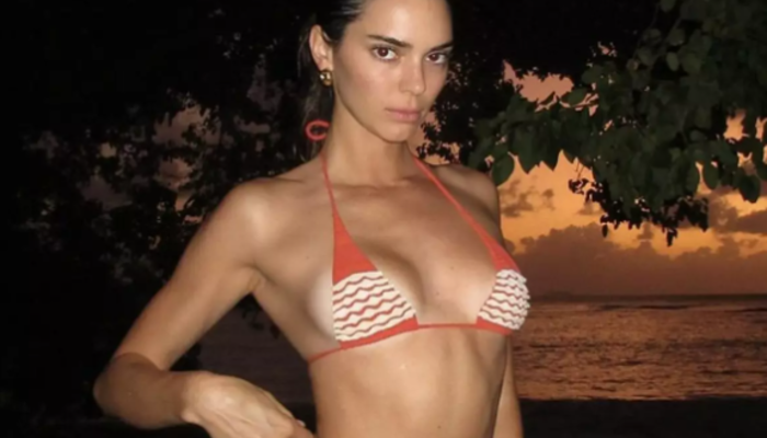 Kendall Jenner şezlongda şekilden şekle girdi! Bikini altı neredeyse yoktu