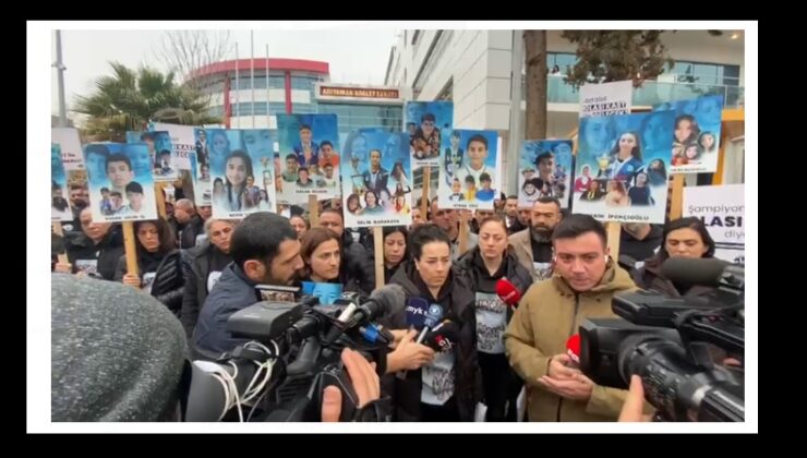 Şampiyon Melekleri Yaşatma Derneği Başkanı Karakaya, Adıyaman Adalet Sarayı önünde açıklama yaptı