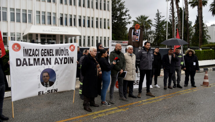 El-Sen, toplu iş sözleşmelerinin ihlal edildiği gerekçesiyle, Başbakanlık önünde toplandı