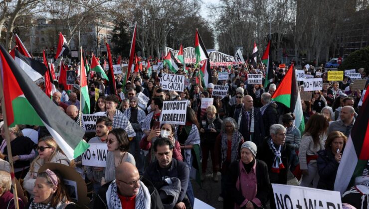 Madrid’de Filistin’e destek gösterisi düzenlendi