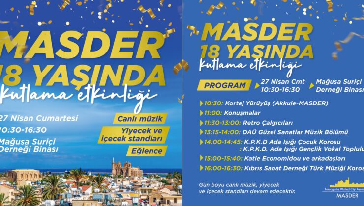 MASDER 18 yaşında…