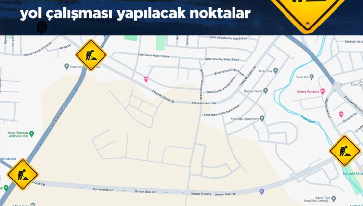 Metehan çemberinde kazı çalışması nedeniyle hafta sonu bölgedeki yollar kapalı olacak