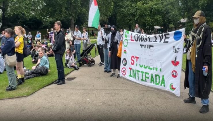 İngiltere’de Filistin için Oxford Circus trafiğe kapatıldı