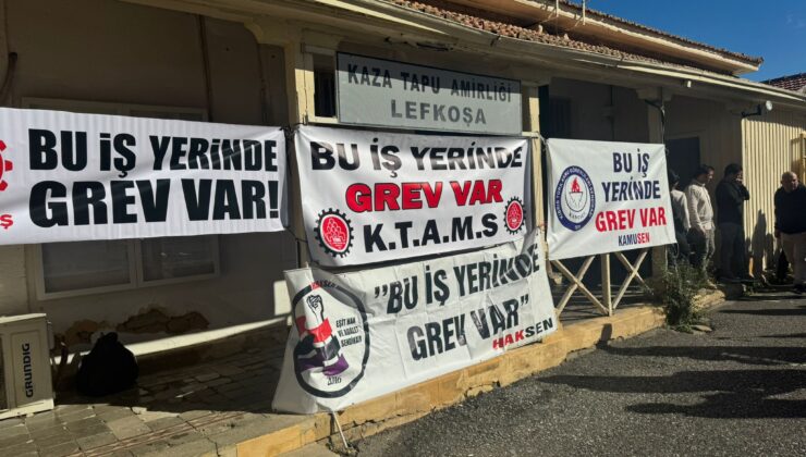 KTAMS, KAMUSEN, Kamu-İş ve HAKSEN Lefkoşa Kaza Tapu Amirliği’ndeki grevini 15 Aralık’a kadar askıya aldı